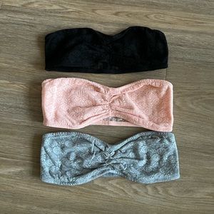 3 VS Lace Bandeau Bralettes